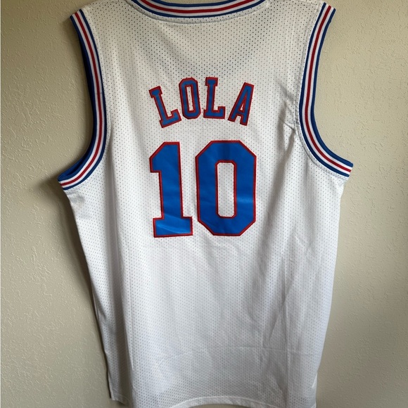 Men’s White TuneSquad #10 Lola Basketball Jersey - Picture 4 of 4